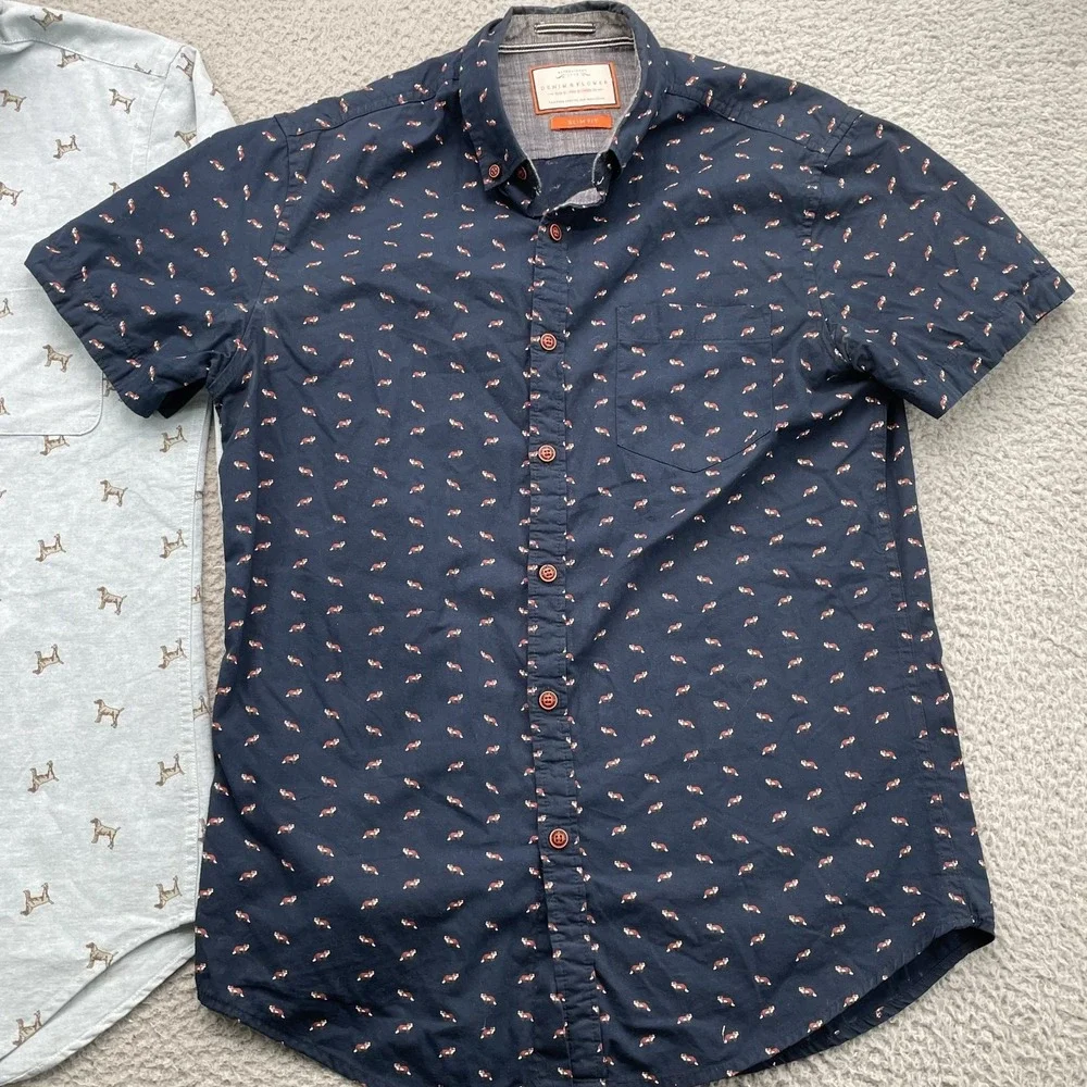 Ralph Lauren Denim & Flower Shirt Mens Lot 2 Small Casual Office Preppy Academia